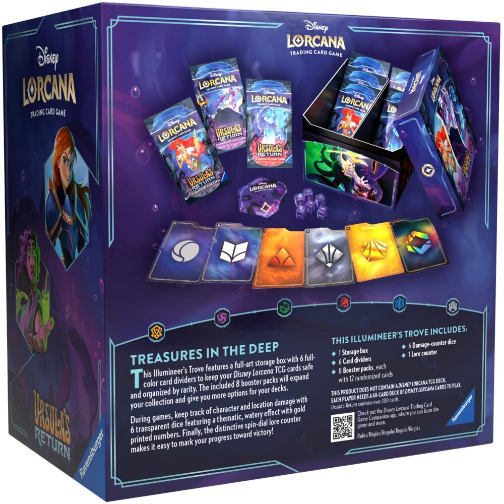 Disney Lorcana TCG - Ursula's Return Illumineer's Trove + 8 бустеров по 12 карт каждый 98352 / артикул   98352  / GTIN 4050368983527