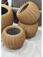 Плетёное Кашпо из ротанга круглое 12л орех