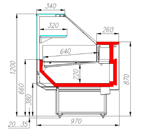 Холодильная витрина CARBOMA ВХС-1,5 PALM 2 (GC95 SM 1,5-1)