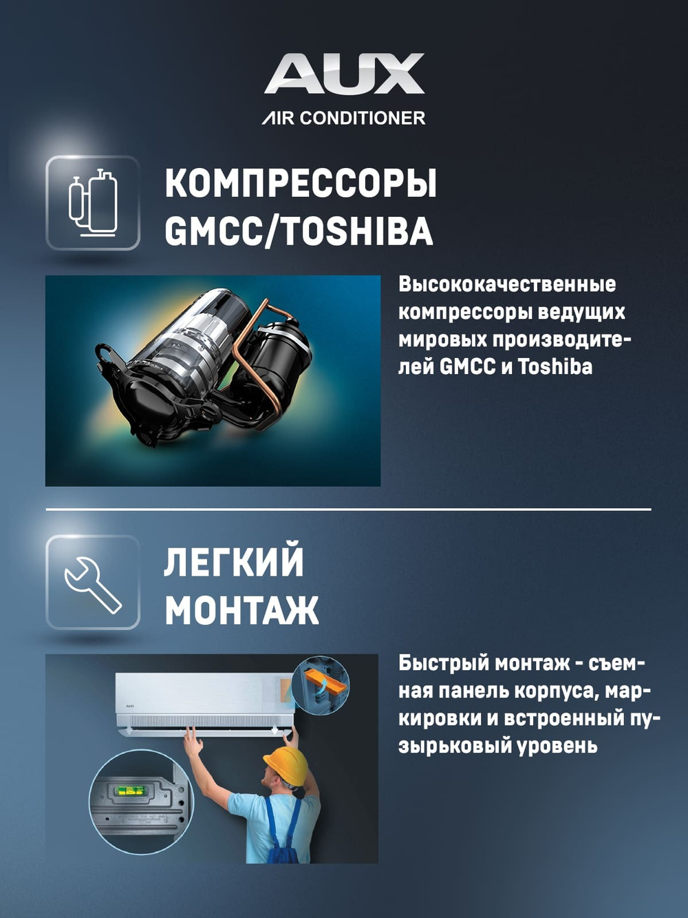 Настенная сплит-система AUX ASW-H12A4/CC-R2DI + AS-H12A4/CC-R2DI, белый