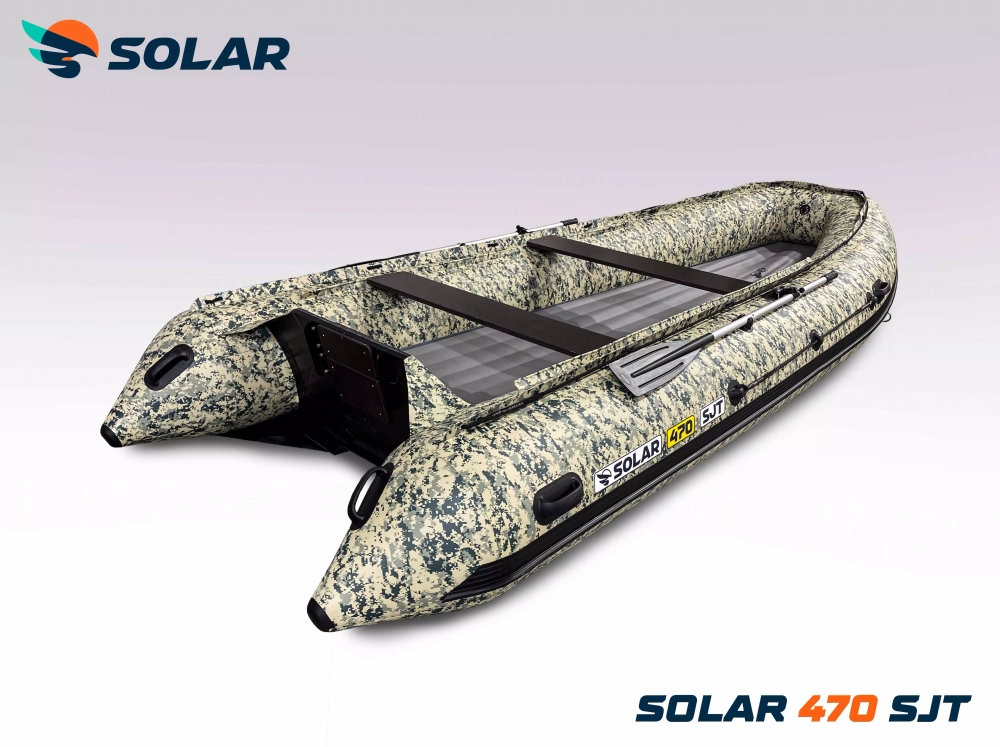 Лодка надувная моторная solar-470 super jet tunnel