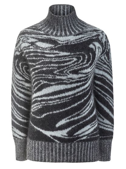 Женский свитер черного цвета из мохера - фото 1