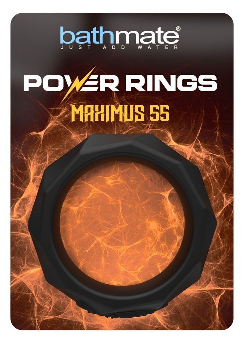 Черное эрекционное кольцо Maximus 55 (Цвет: черный)