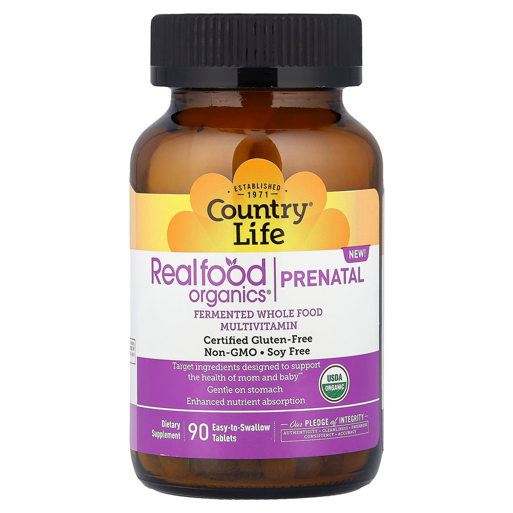 Country Life, Realfood Organics®, для беременных, 90 таблеток, которые легко глотать