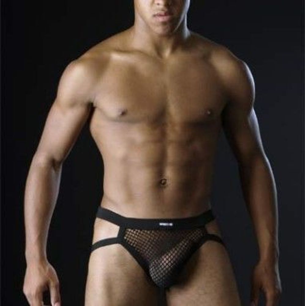 Мужские трусы джоки в сетку Manstore Micropo Black Jock