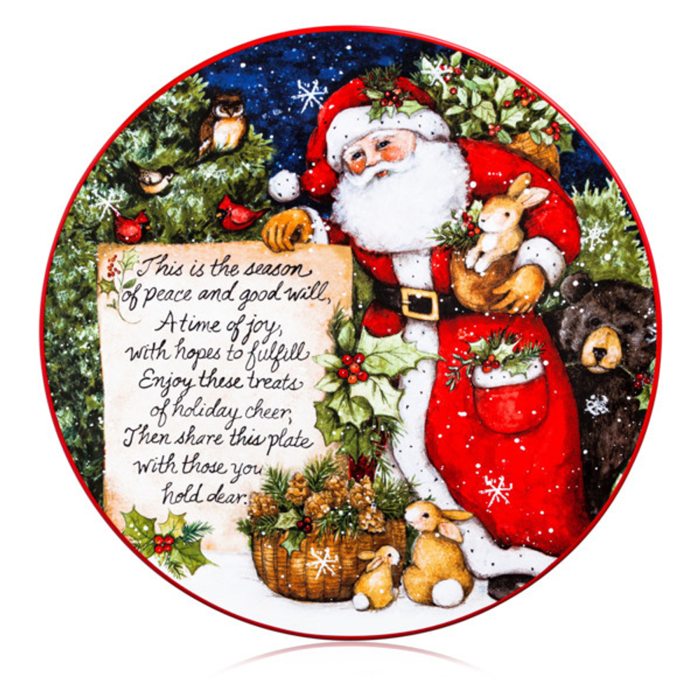 Блюдо сервировочное 30см Certified Int. Магия Рождества Поздравление от Санты
