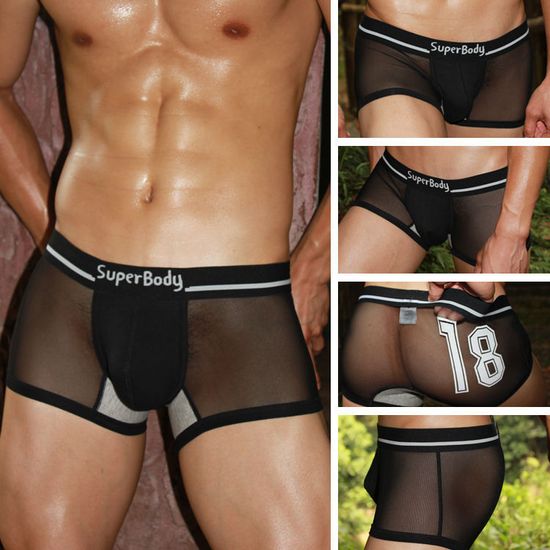 Мужские трусы хипсы Superbody Black Transparent 18