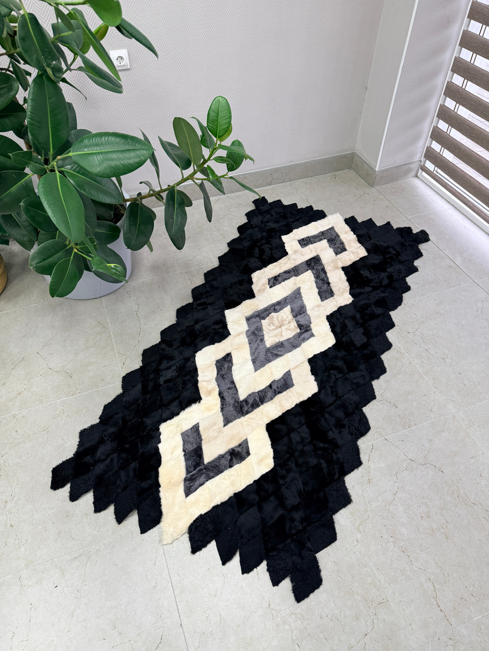 Покрывало меховое ковер из шкуры овчины