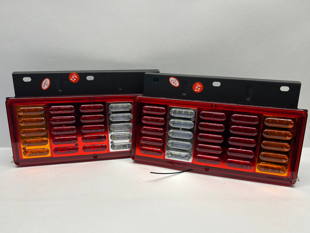 8D / Задние фонари на грузовик, прицеп, ГАЗель, ГАЗ, МАЗ, автобус, 12 Вольт, длина 32 см, 8D - TG (2 шт. / комплект)