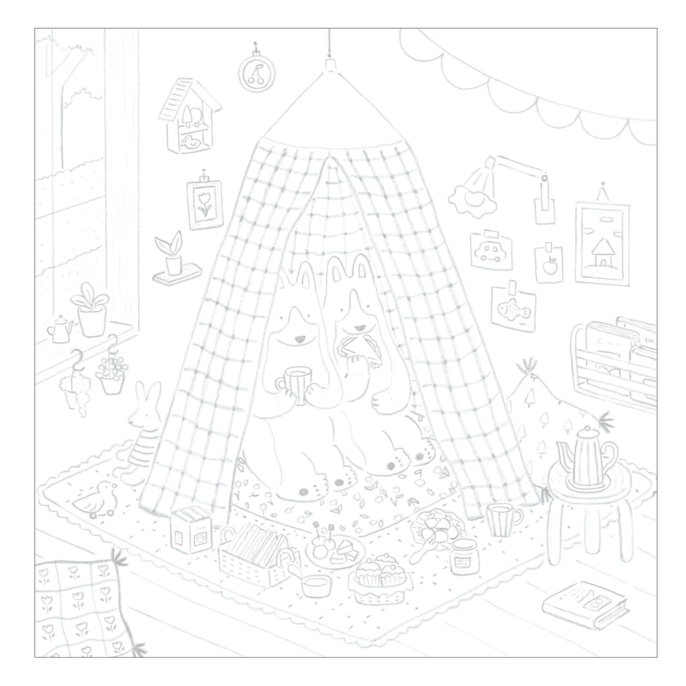 Cute life of small Happy coloring book animals in Pastel Town