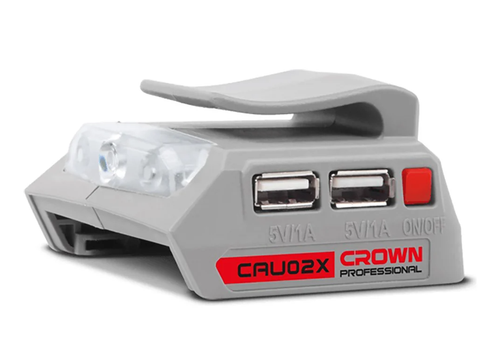 Блок для зарядки Crown 2хUSB LED-фонарь