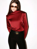 Брюки узкие с высокой посадкой без пояса из крепа