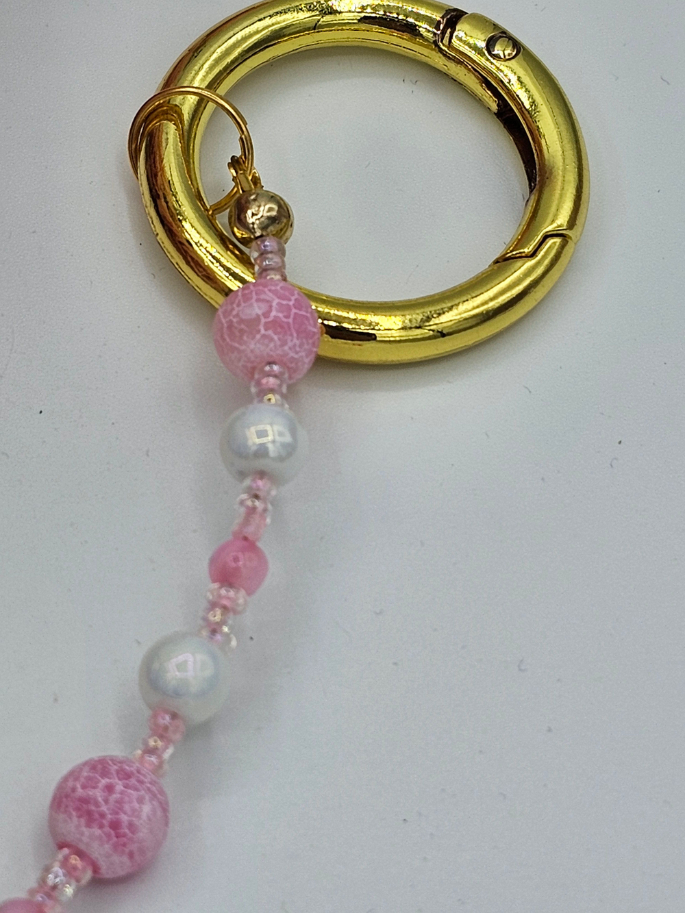 Обвес на сумку с натуральными камнями на двух карабинах, подвеска, авторская ручная работа "Яблонька"