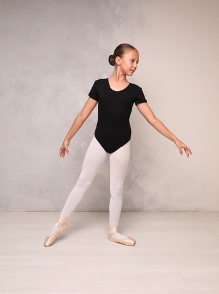 Гимнастический купальник из хлопка с коротким рукавом