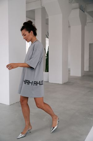 Платье-футболка AHAHAHUI| Серый