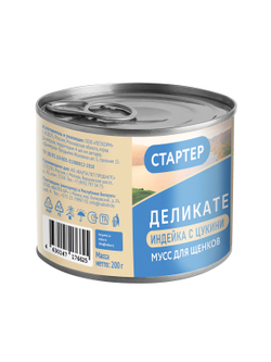 Влажный корм Мнямс Деликатес СТАРТЕР Паштет из индейки с цукини для щенков до 4 месяцев "Мусс по-французски" 200 г