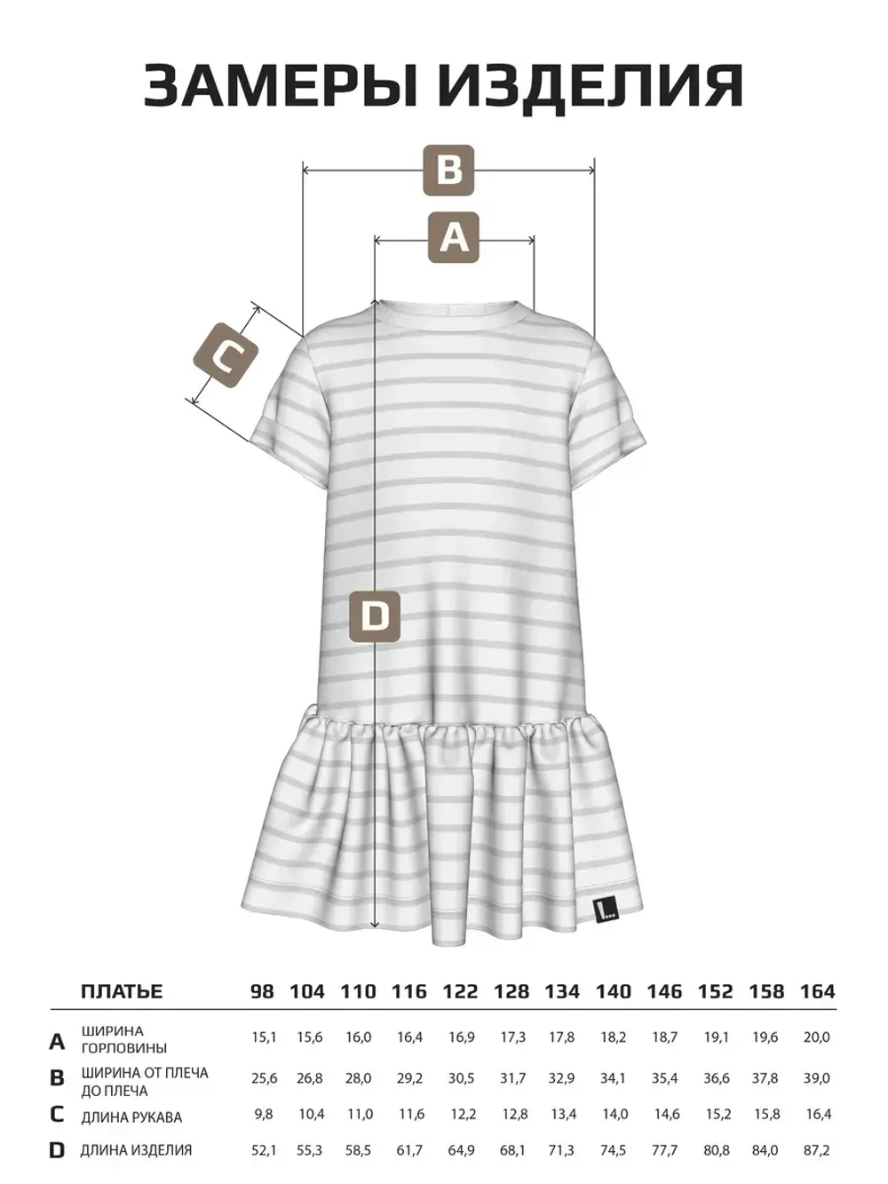 Платье для девочки в полоску