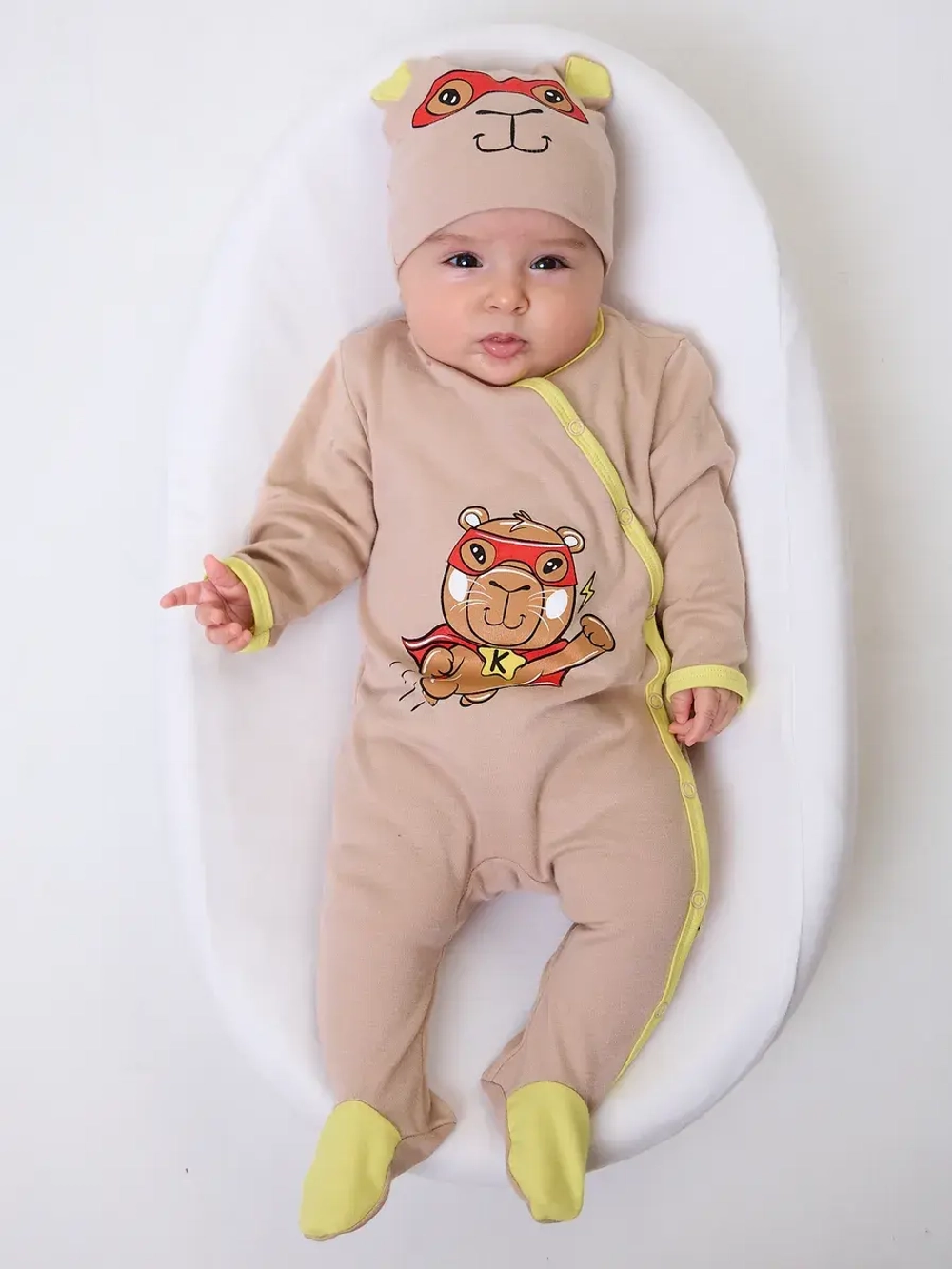 слип для новорожденного с капибарой