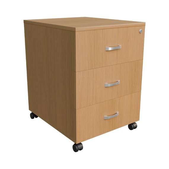 Тумба мобильная с 3-мя ящиками ТФ210, 410х480х570, бук