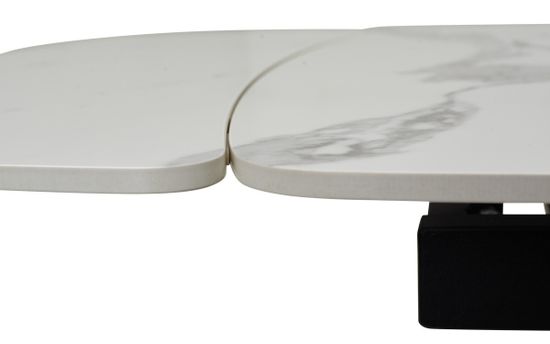 Стол ALATRI 120 GLOSS STATUARIO WHITE SINTERED STONE / BLACK