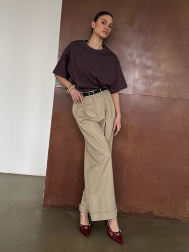 Коричневая хлопковая футболка