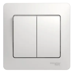 201_ Выключатель двухклавишный в сборе белый сх.5 GLOSSA  арт. GSL000152 Systeme Electric 15шт/уп ш/к 3606480657689