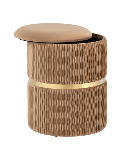 Пуф Джесси с ящиком велюр бежевый