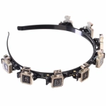 Ободок для волос «ФАНТЭН», аромат Парижа, цвет чёрный, 1.5см (Стикер на вложение 12шт)