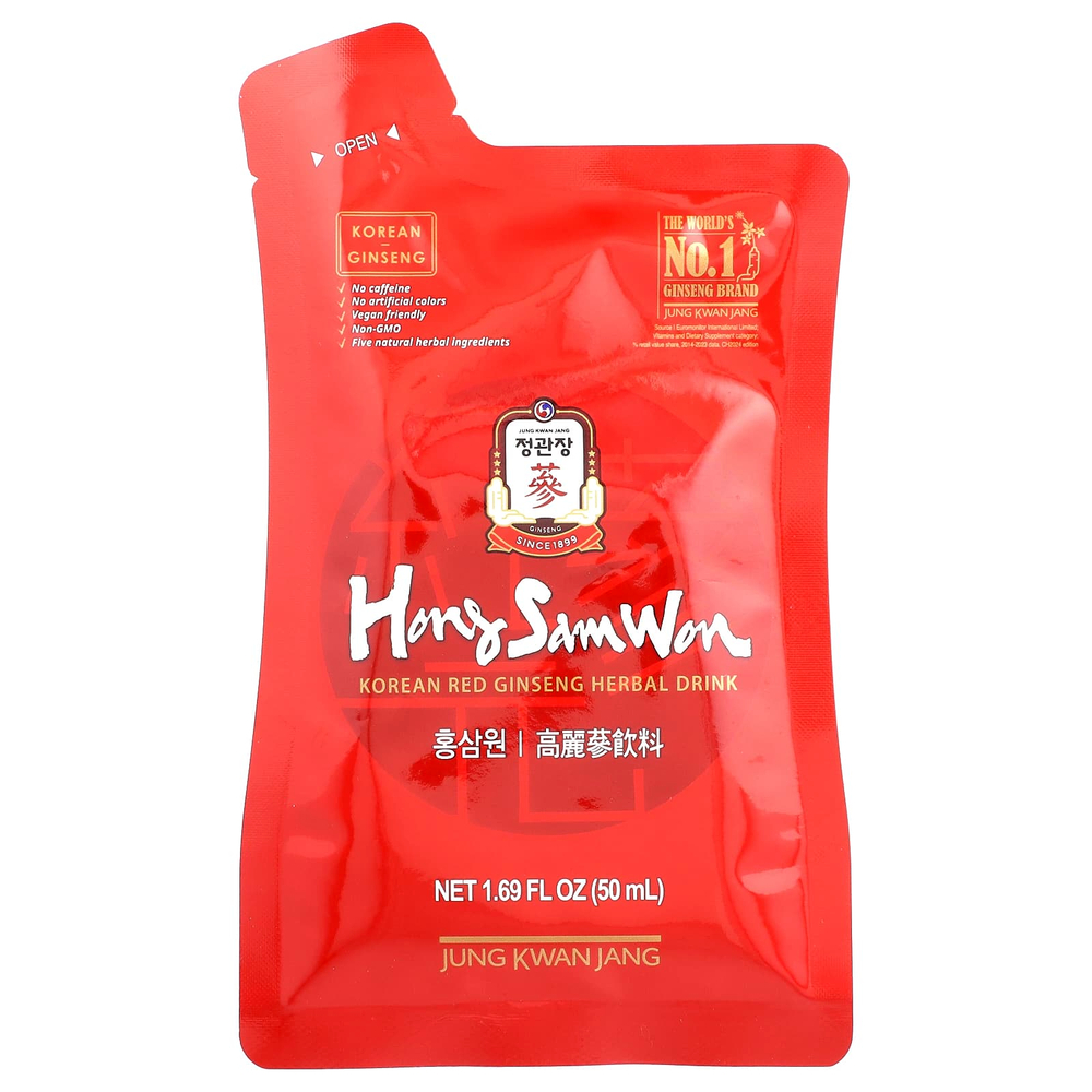 JungKwanJang, Травяной напиток из корейского красного женьшеня, 20 пакетиков по 50 мл (1,69 жидк. Унции)