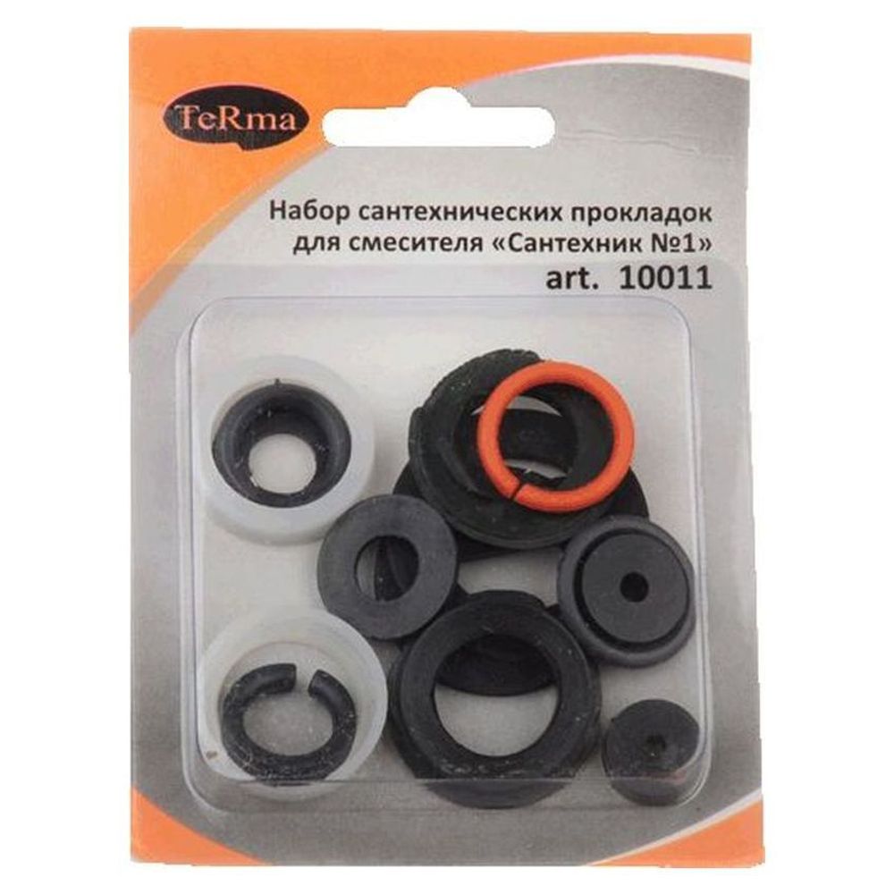 Набор прокладок для смесителя "Сантехник" (силикон) №2 TeRma 10012 в блистере