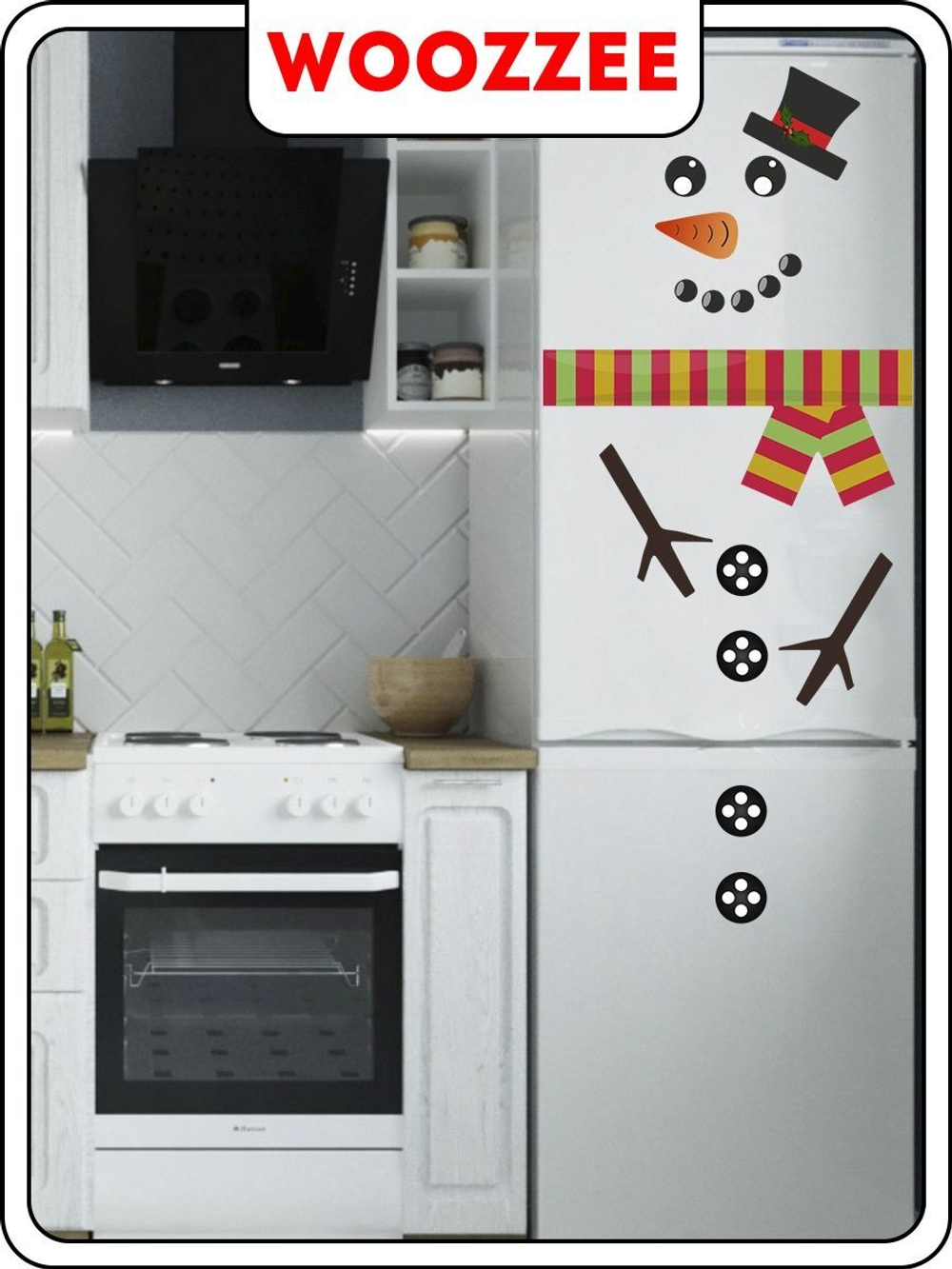 Наклейка декоративная "Огромный снеговик"