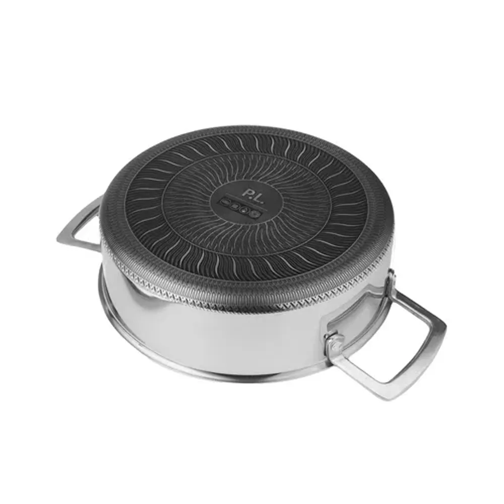 Кастрюля 3,4 л 24/21,5*14 см с крышкой New Kitchen Honeycombs нерж. с антиприг. покр. ИНДУКЦИЯ