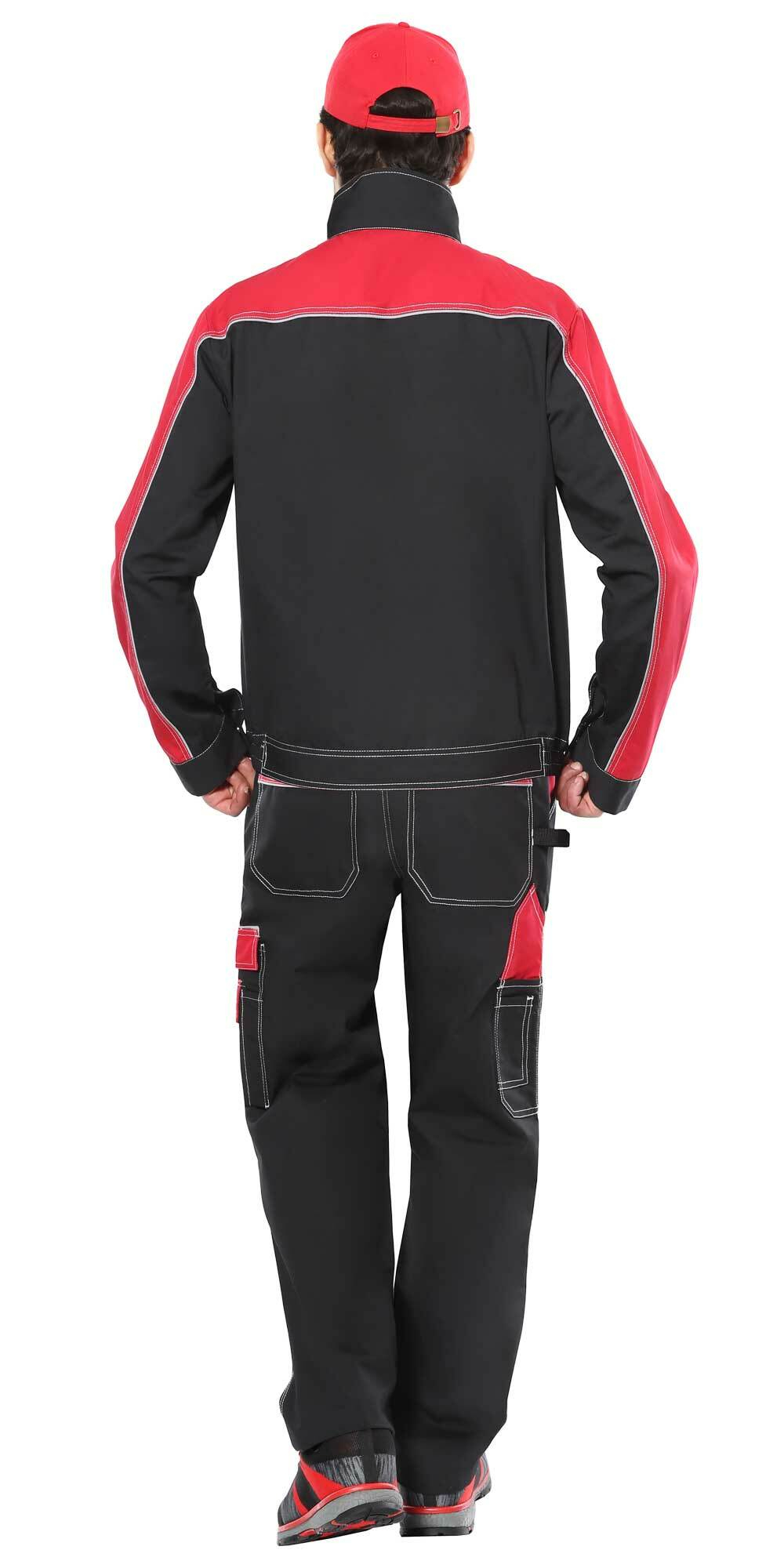 Куртка "АГАТ" черный с красным пл. 260 г/кв.м. ВО отделка
