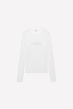 ZARA Х LUDOVIC DE SAINT SERNIN ФУТБОЛКА С БЛЕСТЯЩЕЙ НАДПИСЬЮ, БЕЛЫЙ