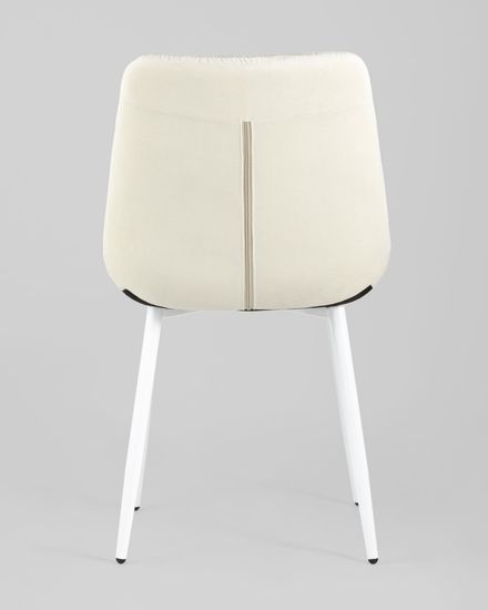 Стул Флекс велюр светло-бежевый белые ножки 4 шт.