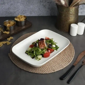 Блюдо прямоугольное 18*25см, h=3.5 см, фарфор "NOBLE" серия "Fine Plus"