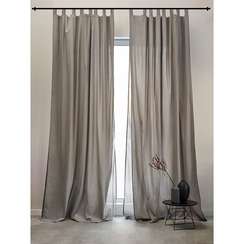 Штора из хлопка базовая серого цвета из коллекции essential, 150х290 см