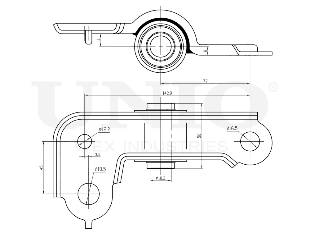 Сайлентблок задний переднего правого рычага UNIO RMP-20099