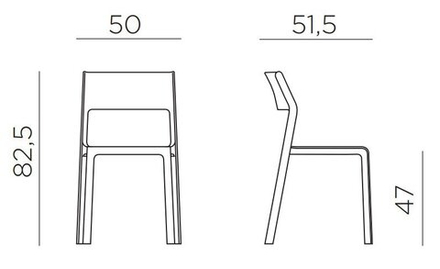 Комплект пластиковой мебели Nardi Clip 70 Trill Bistrot, табак