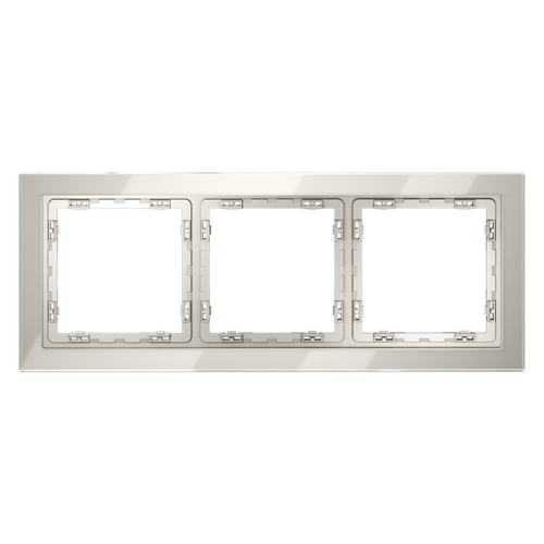 Рамка стеклянная VOLTUM S70 на 3 поста, (кашемир, стекло)