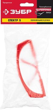 ЗУБР СПЕКТР 5, открытого типа, прозрачные, монолинза с дополнительной боковой защитой, защитные очки (110328)