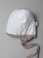 Шапка зимняя детская с помпоном на завязках и снуд