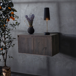 Комод с дверцами Эдгар деревянный 70х28х35 см дизайнерский / массив дуба, шпон дуба, черный / комод для одежды в прихожую, детскую, ванную комнату