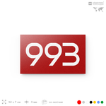 Номер на дверь 993, табличка на дверь для офиса, квартиры, кабинета, аудитории, склада, красная 120х70 мм, Айдентика Технолоджи