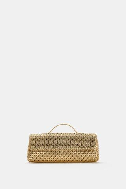ZARA ПЛЕТЕНЫЙ КЛАТЧ, ЗОЛОТИСТЫЙ
