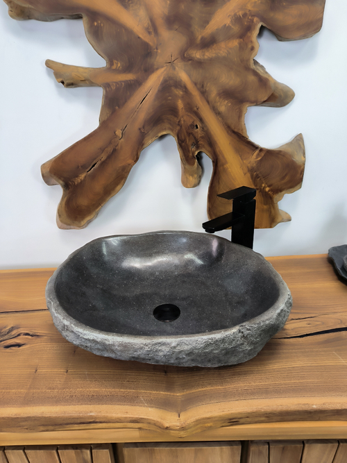 Раковина из речного камня RS-66354 53х44х15 из натурального камня