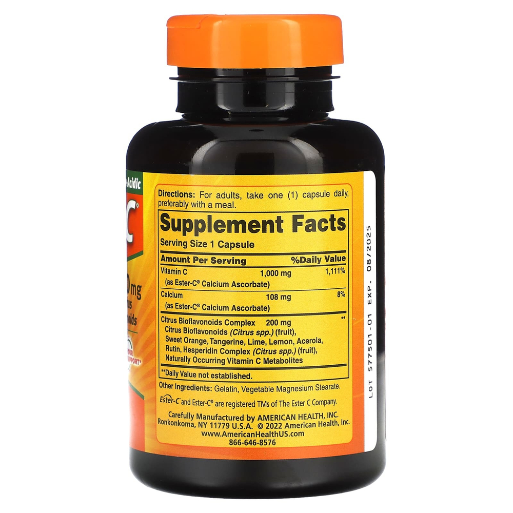 American Health, Ester-C® с цитрусовыми биофлавоноидами, 90 капсул