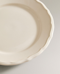 Zara Home тарелка десертная из фаянса, цвет бежевый, 21.5 см