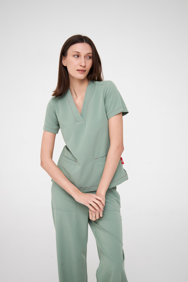 Топ медицинский женский Лаконико, шалфей ОЛД