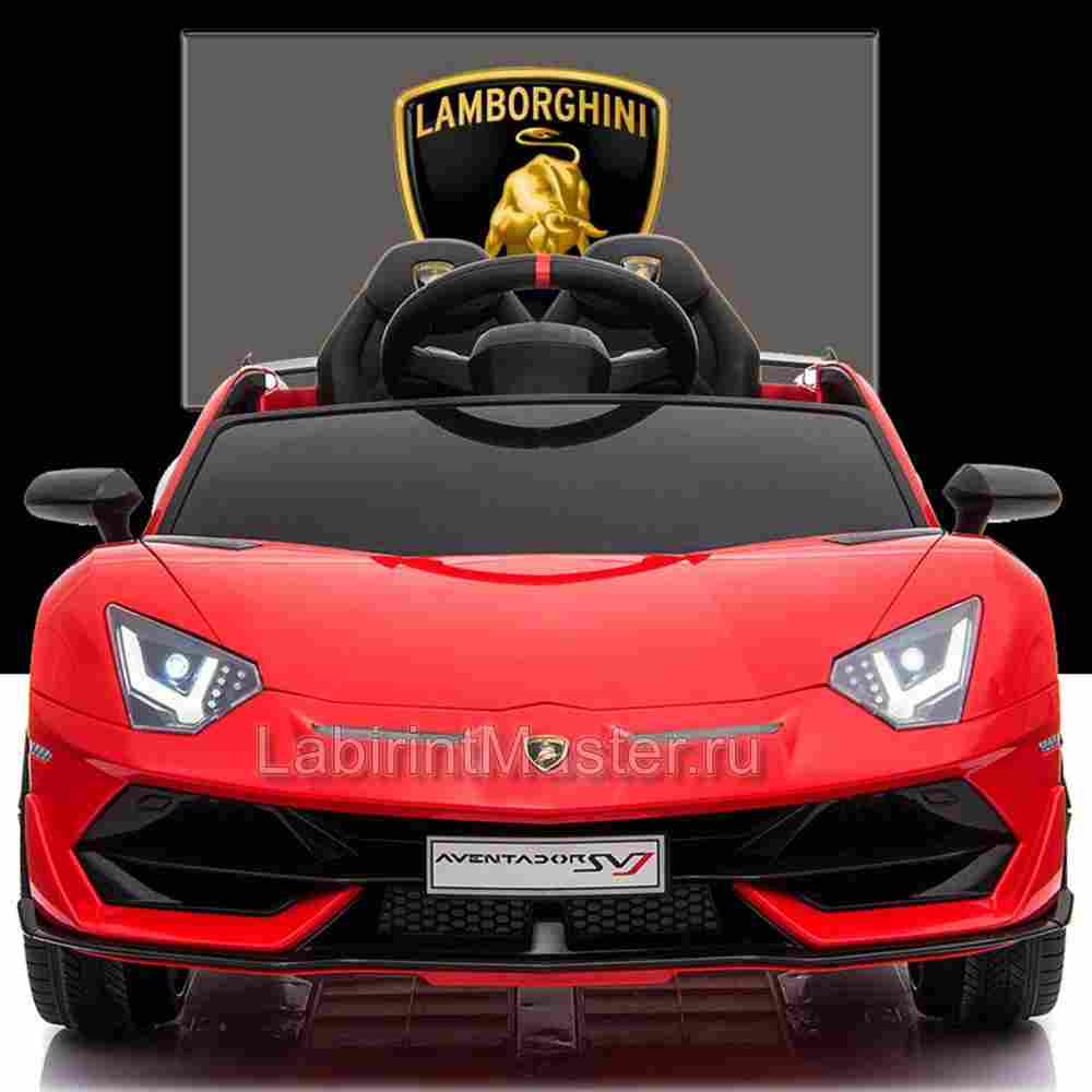 Детский электромобиль "Lamborghini Aventador SVJ", красный